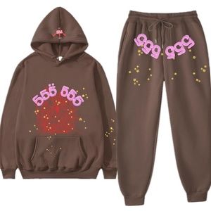 Spider 555 Brown BOTH Hoodie and Trackpant